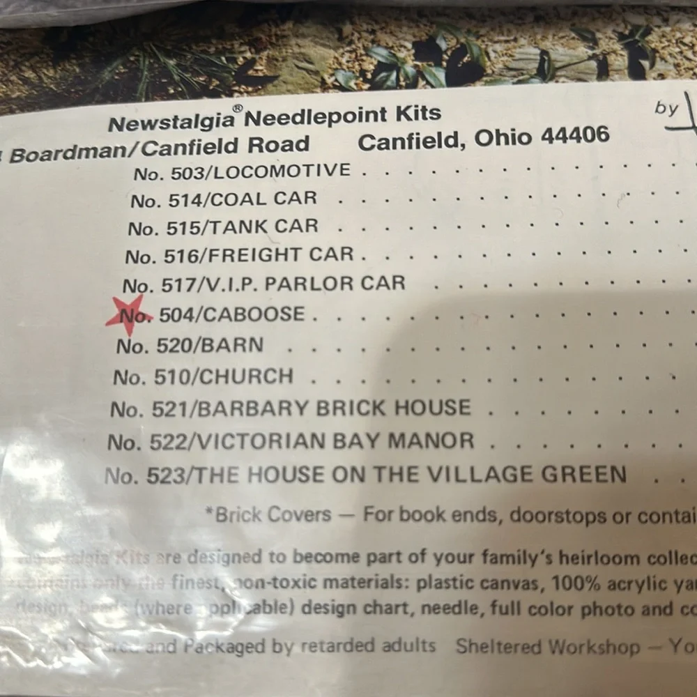 Newstalgia Needlepoint Kits Locomotive/Freight Car/Coal Car/Caboose-Bundle1980’s - Picture 4 of 10